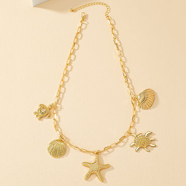 Tropical Starfish Conch Alloy Plating Women's Necklace