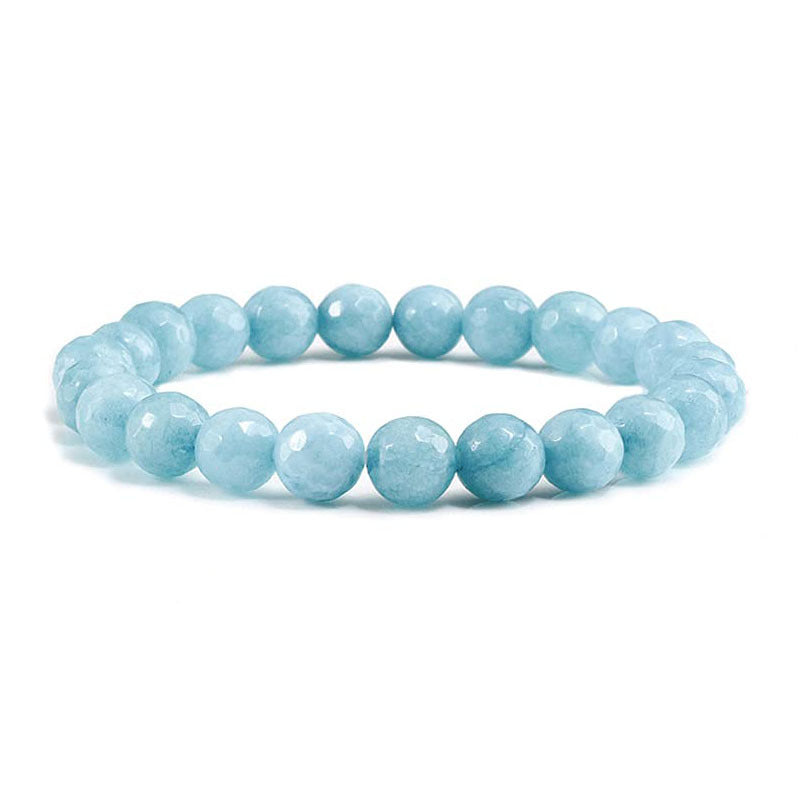 Simple Style Solid Color Natural Stone Beaded Bracelets