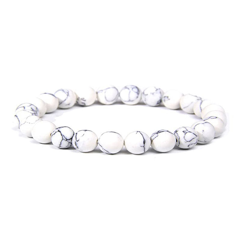 Simple Style Solid Color Natural Stone Beaded Bracelets