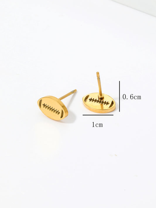 1 Pair Casual Preppy Style Simple Style Animal Ball Mushroom Stainless Steel Plating Hollow Out 18k Gold Plated Ear Studs