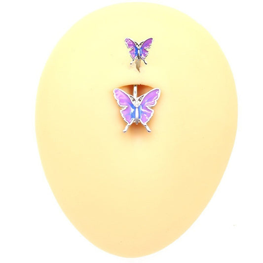 Novelty Butterfly Alloy Plating White Gold Plated Belly Ring