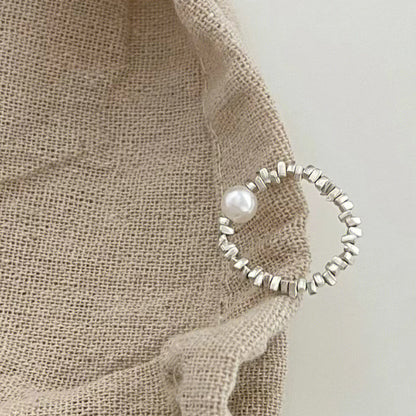 Simple Style Irregular Geometric Sterling Silver Beaded Rings