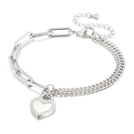 Elegant Heart Shape Titanium Steel Plating Bracelets