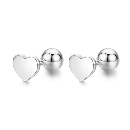 1 Pair Modern Style Simple Style Star Heart Shape Sterling Silver Epoxy Plating 14k Gold Plated Rhodium Plated Ear Studs