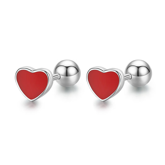 1 Pair Modern Style Simple Style Star Heart Shape Sterling Silver Epoxy Plating 14k Gold Plated Rhodium Plated Ear Studs