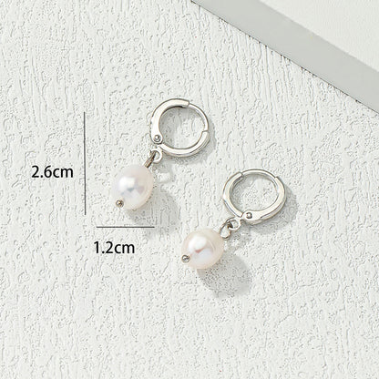 1 Pair Casual Commute Solid Color Alloy Freshwater Pearl Drop Earrings