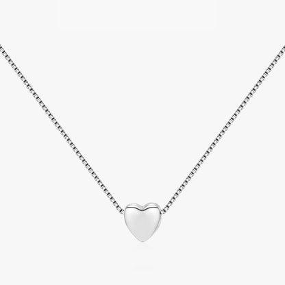 Casual Simple Style Heart Shape Sterling Silver Plating Silver Plated Necklace