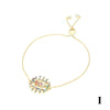 Simple Style Shiny Letter Devil's Eye Hand Of Fatima Copper Gold Plated Zircon Bracelets In Bulk