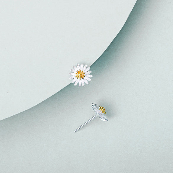 1 Pair Cute Flower Sterling Silver Plating Ear Studs