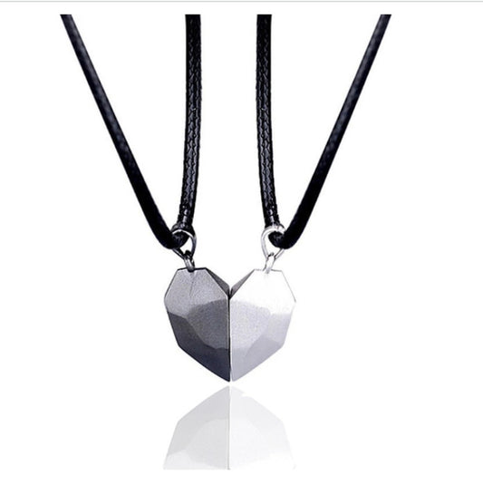 Wholesale Jewelry Casual Punk Streetwear Heart Shape Alloy Leather Rope Pendant Necklace