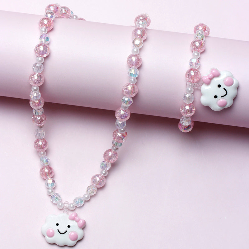Princess Sweet Pastoral Clouds Plastic Resin Beaded Girl's Bracelets Necklace