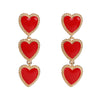 1 Pair Simple Style Heart Shape Inlay Alloy Acrylic Drop Earrings