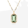Vintage Style Square Stainless Steel Plating Inlay Zircon 18k Gold Plated Pendant Necklace