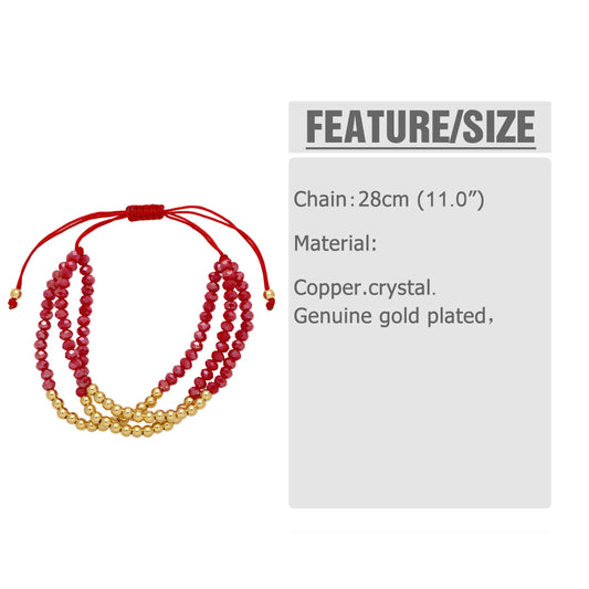 Bohemian Round 18k Gold Plated Artificial Crystal Copper Wholesale Bracelets