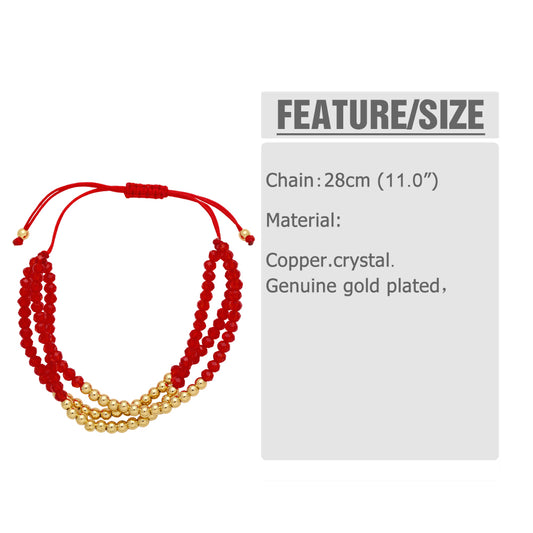 Bohemian Round 18k Gold Plated Artificial Crystal Copper Wholesale Bracelets