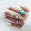 Vintage Style Ethnic Style Geometric Metal Plating Inlay Turquoise Women's Rings