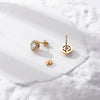 Luxurious Shiny Oval Water Droplets Heart Shape Stainless Steel Inlay Zircon Ear Studs