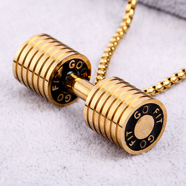 Hip-hop Barbell Titanium Steel Plating Pendants Jewelry Accessories