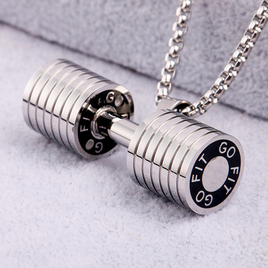 Hip-hop Barbell Titanium Steel Plating Pendants Jewelry Accessories