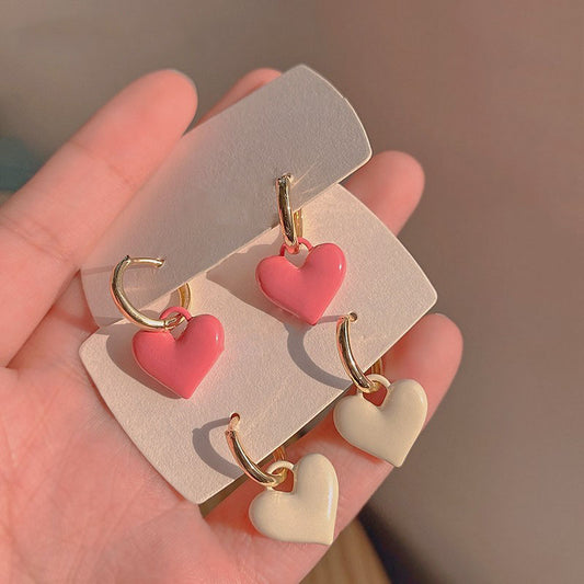 Sweet Heart Shape Resin Women's Drop Earrings