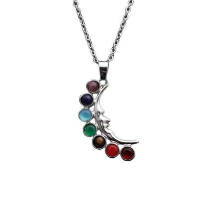 Casual Cool Style Hexagon Cross Moon Stainless Steel Plating Inlay Gem Pendant Necklace Long Necklace