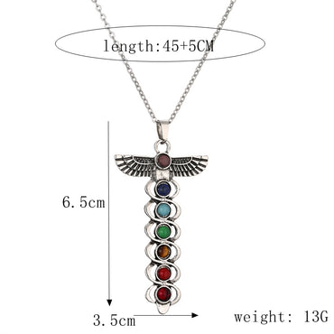 Casual Cool Style Hexagon Cross Moon Stainless Steel Plating Inlay Gem Pendant Necklace Long Necklace