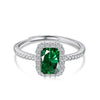 Modern Style Square Sterling Silver Plating Inlay Zircon Open Ring
