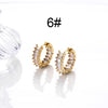 1 Pair Korean Style Round Copper Plating Inlay Zircon 18k Gold Plated Hoop Earrings Earrings
