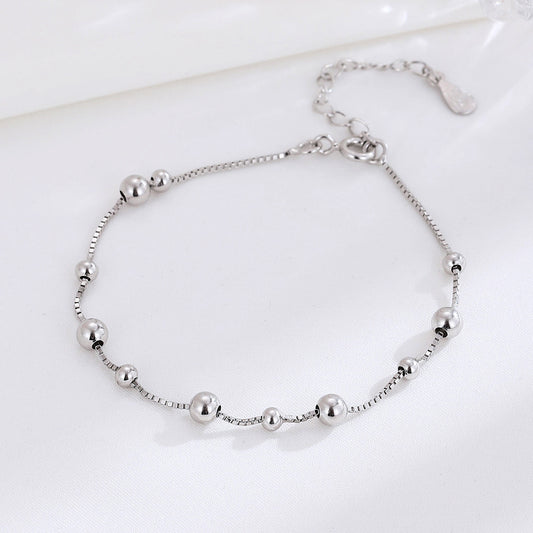 Casual Simple Style Solid Color Sterling Silver Polishing Bracelets