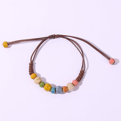 Ethnic Style Multicolor Rope Ceramics Wholesale Bracelets