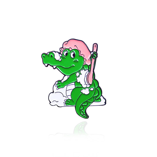 Cartoon Style Cute Dinosaur Frog Alloy Enamel Unisex Brooches