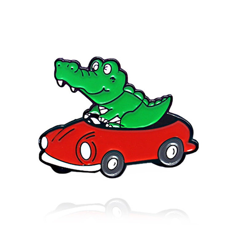 Cartoon Style Cute Dinosaur Frog Alloy Enamel Unisex Brooches