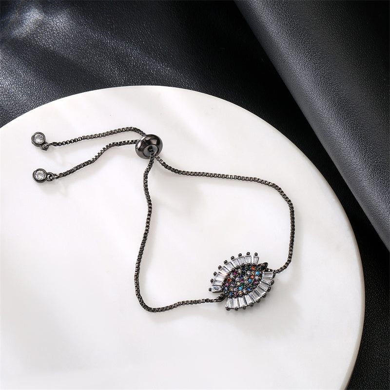 Luxurious Classic Style Commute Heart Shape Eye Copper Beaded Inlay Zircon Bracelets