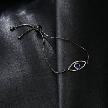 Copper IG Style Classic Style Devil's Eye Hand Of Fatima Plating Inlay Zircon Bracelets
