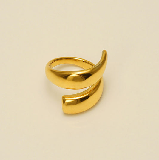 Retro Simple Style Solid Color Stainless Steel Plating 18k Gold Plated Rings