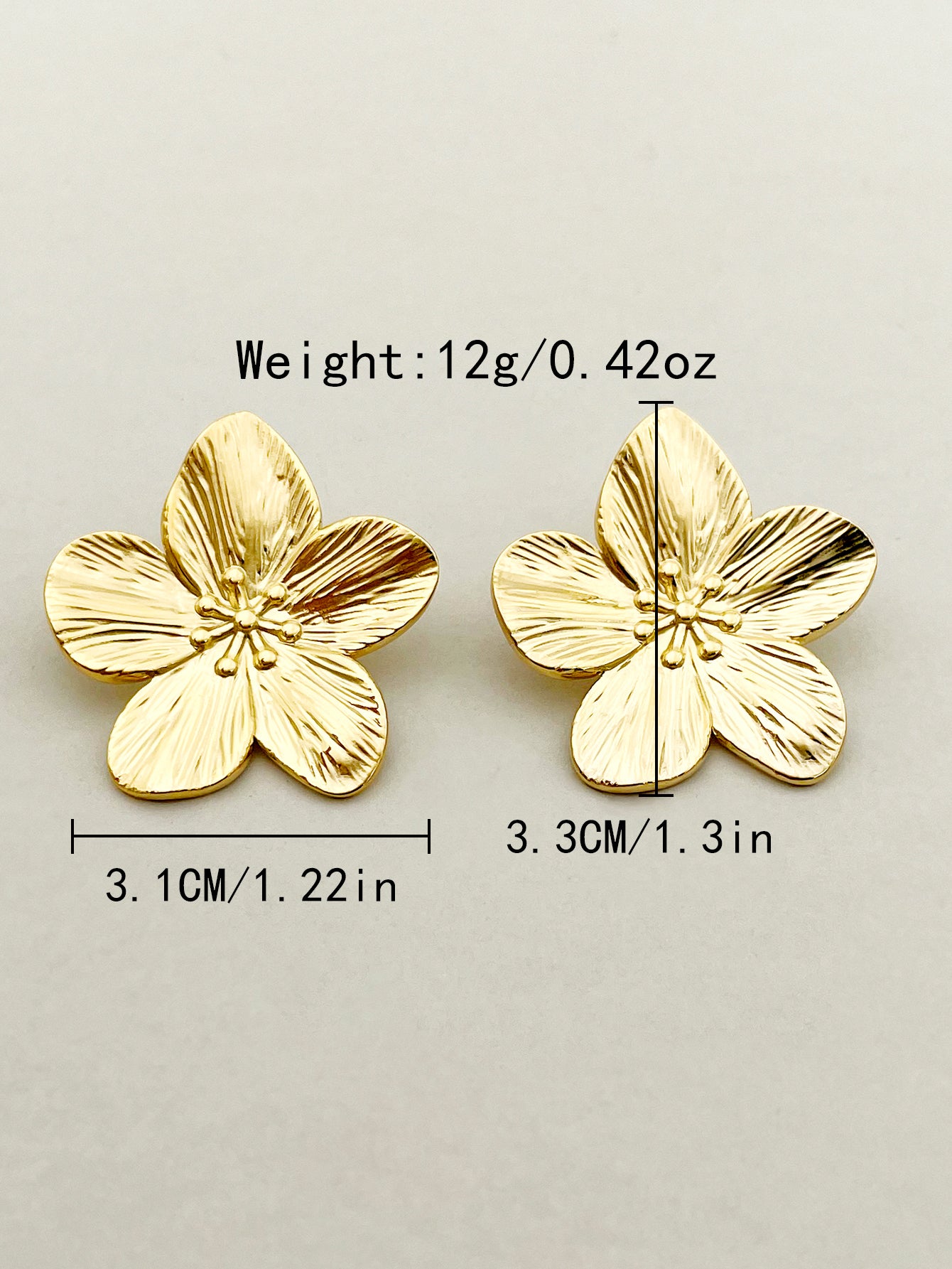 1 Pair Casual Cute Sweet Flower Stainless Steel Polishing Plating Gold Plated Ear Studs
