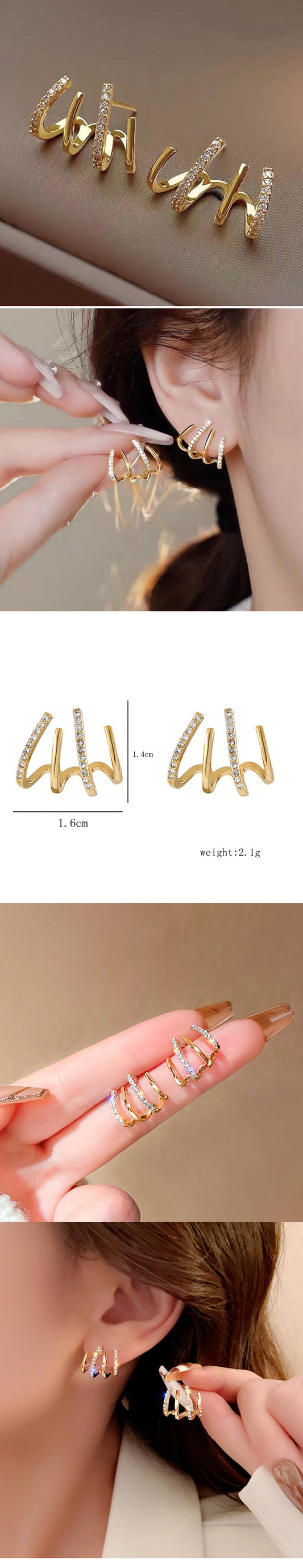 1 Pair Casual Simple Style Solid Color Copper Inlay Zircon Ear Studs