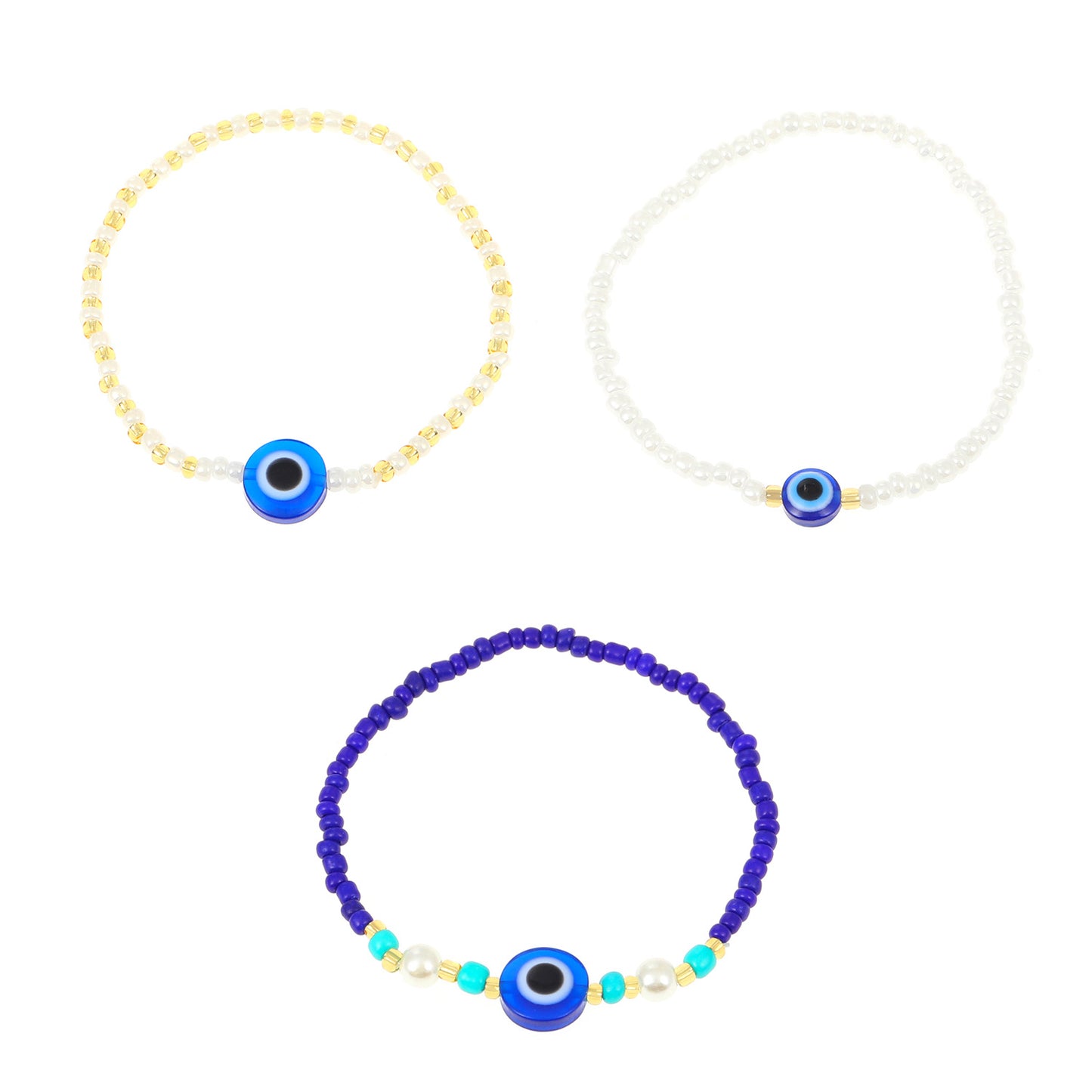 Retro Simple Style Devil's Eye Beaded Resin Women's Bracelets
