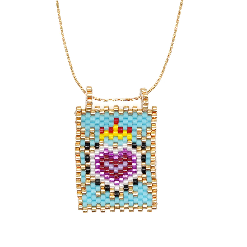 Retro Artistic Cross Devil's Eye Heart Shape Glass Copper Necklace In Bulk