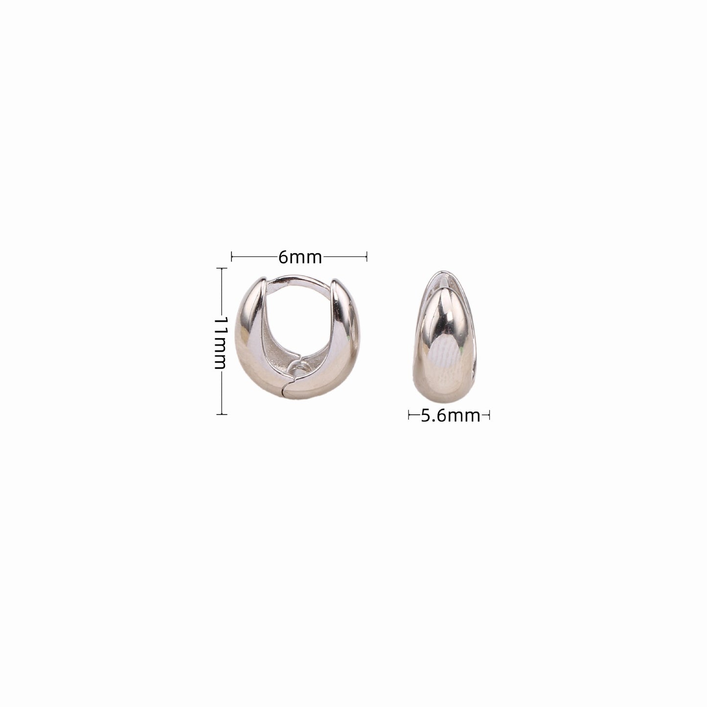 1 Pair Simple Style Commute U Shape Plating Sterling Silver White Gold Plated Gold Plated Earrings