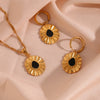 Simple Style Irregular Stainless Steel Enamel Plating 18k Gold Plated Earrings Necklace