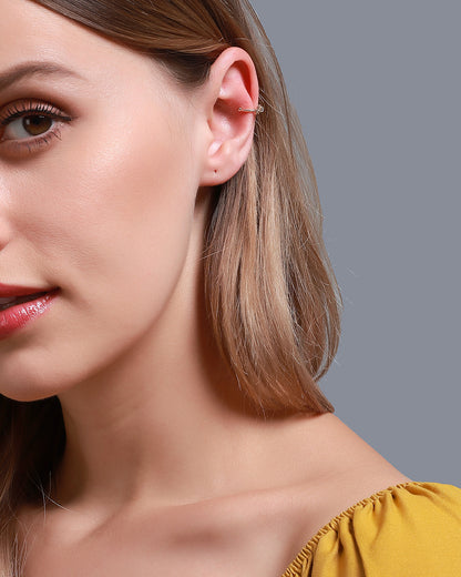 Fashion  New Ear Bone Clip Simple  Delicate Flower  Copper Single Ear Clip Nihaojewelry Wholesale