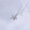 Wholesale Simple Style Starfish Sterling Silver Artificial Pearls Rhinestones Pendant Necklace