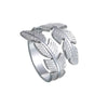 Retro Simple Style Feather Titanium Steel Plating Open Ring