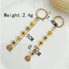 1 Pair Elegant Sweet Sun Polishing Enamel Plating Stainless Steel Gold Plated Drop Earrings