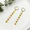 1 Pair Elegant Sweet Sun Polishing Enamel Plating Stainless Steel Gold Plated Drop Earrings