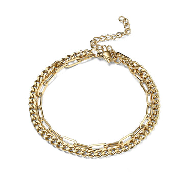Ig Style Chain Stainless Steel Double-layer Bracelet