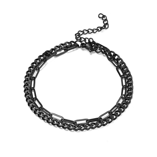 Ig Style Chain Stainless Steel Double-layer Bracelet