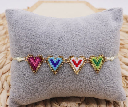 Elegant Lady Heart Shape Glass Glass Women's Bracelets