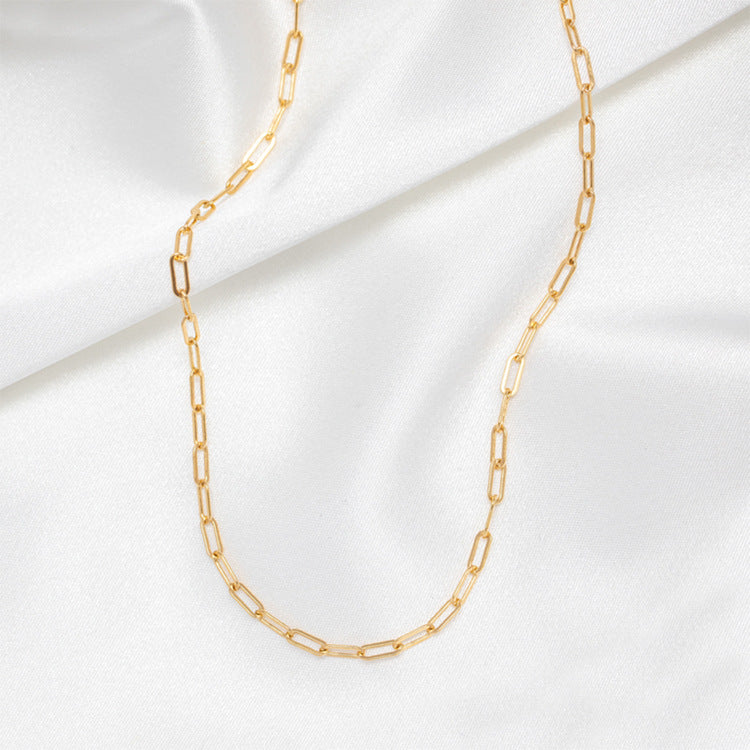 Fashion Hot-saling 316l Titanium Steel Chain Gold Plated Clavicle Chain Necklace For Women